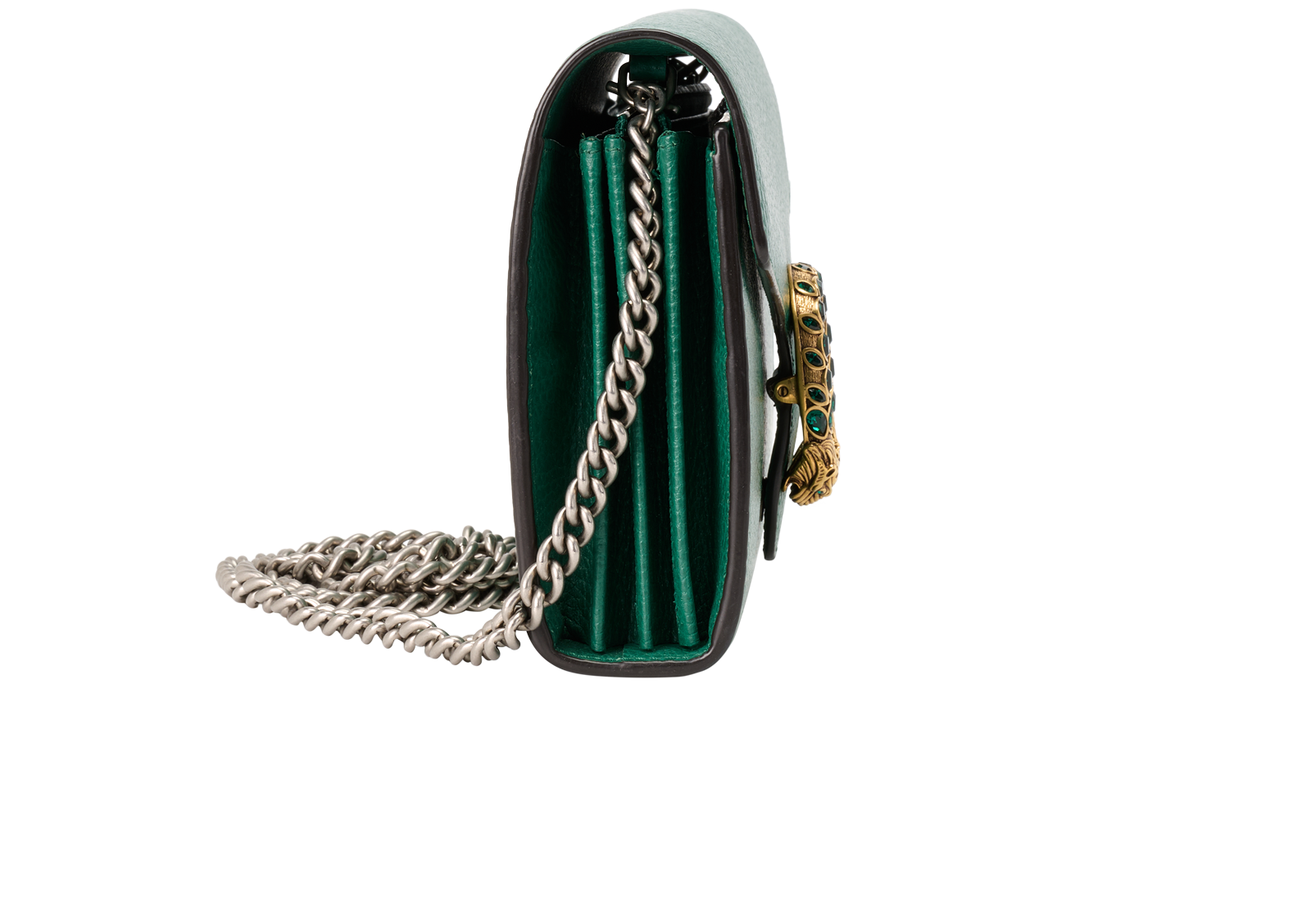 Dionysus Wallet On Chain, &pound;850, Handbags, Green, Leather, Side view